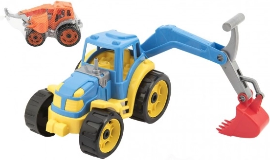 Oranžový traktor s lopatou pro děti