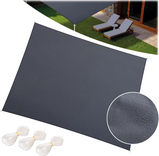 Stínící plachta obdélníková 3 × 4 m šedá