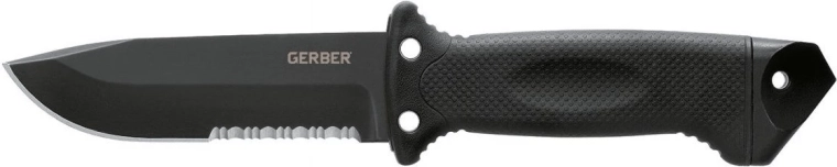 Gerber LMF II Infantry taktický nůž 12,5 cm, černý s gumovou rukojetí GFN a nylonovým pouzdrem
