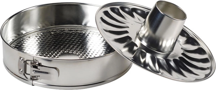 Kulatá dortová forma 28 cm se dvěma dny, pocínovaná