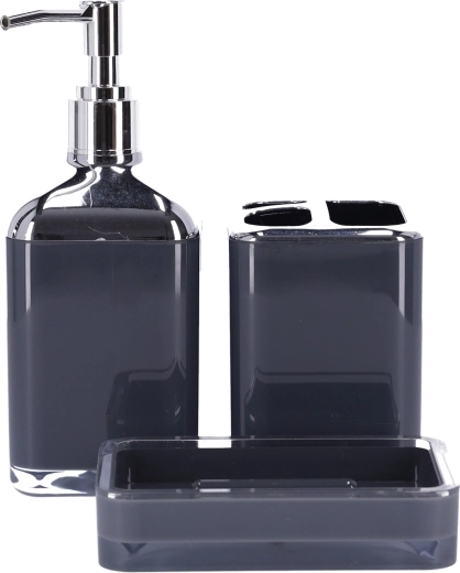 Koupelnová sada 3 ks Berretti, antracit a chrom