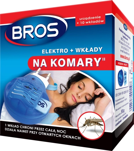 Elektrofumigátor proti komárům s 10 vložkami BROS