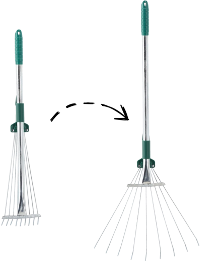 Regulovatelné zahradní vějířové hrábě 54–73 cm