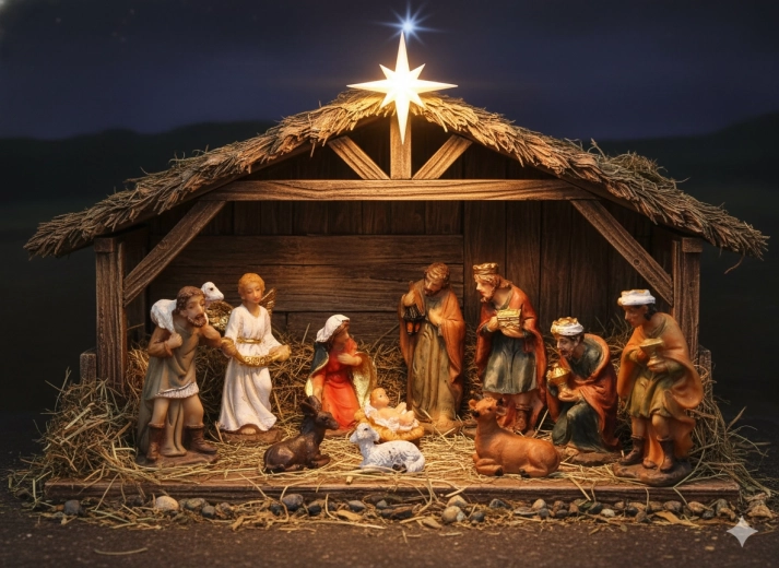 Sada betlémských figurek 11 ks, 5,5 cm – ručně malovaný polyresin