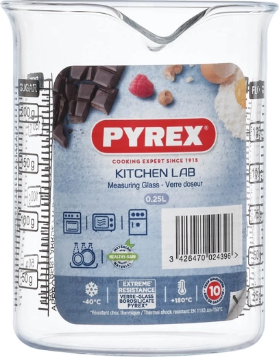 Skleněná odměrka PYREX 0,25 l