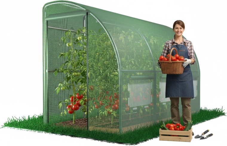 Zahradní fóliovník tunel půlený 4 × 1,5 × 2 m zelený