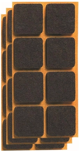 Samolepicí filcové podložky pod nábytek 20 × 20 mm, hnědé (24 ks)