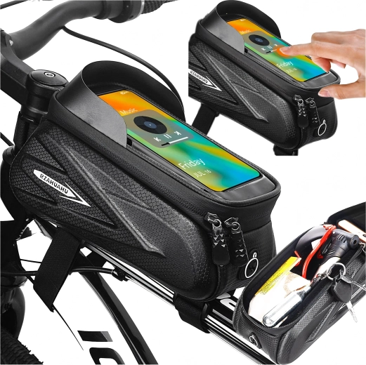 Voděodolná rámová cyklo brašna s dotykovým pouzdrem na telefon