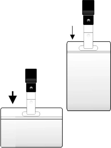Průhledná visačka na jmenovku s klipem