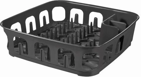 Čtvercový odkapávač na nádobí 39 × 39 × 10 cm, tmavě šedý plast