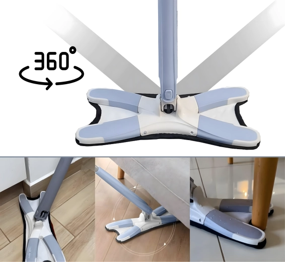 Plochý samovyždímací mop Twist Motýlek s otočnou hlavicí a náhradním návlekem