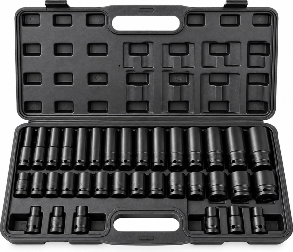 Sada rázových hlavic RENEW FORCE 1/2" 8–32 mm, 35 dílů
