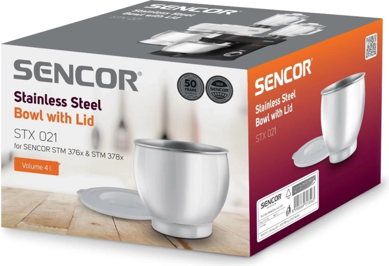 Sencor nerezová mísa s víkem pro kuchyňský robot STM 376x a 378x