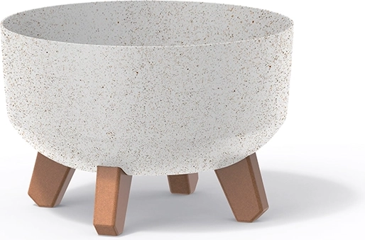 Květináč Gracia Low Eco Wood 23,5 cm – bílá