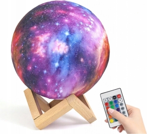 Noční lampa měsíc 15 cm, 16 barev s dálkovým ovládáním