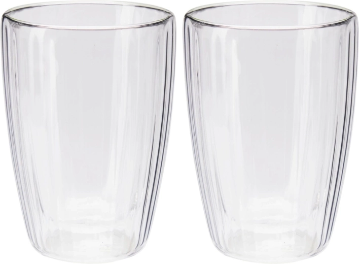 Termo sklenice s dvojitou stěnou na kávu a čaj 350 ml, 2 ks