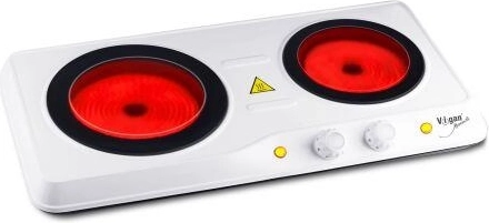 Elektrický dvouplotýnkový sklokeramický vařič Vigan 1200/800 W bílý