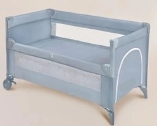 Cestovní dětská postýlka Doro, šedá, přistavitelná