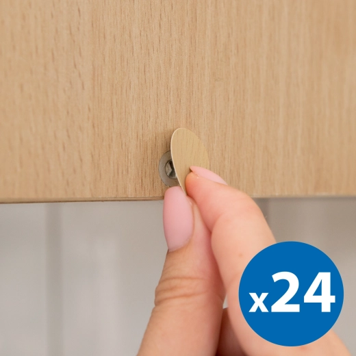 Samolepicí krytky na šrouby 13 mm dubové, 24 ks