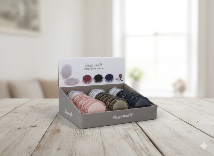 Skládací kulaté kapesní zrcátko na líčení