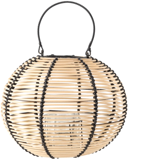 Dřevěný lampion 35 × 27 cm v přírodně černé barvě