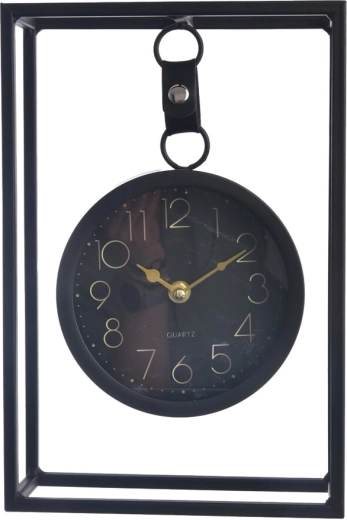 Stolní kovové hodiny černé 31 cm