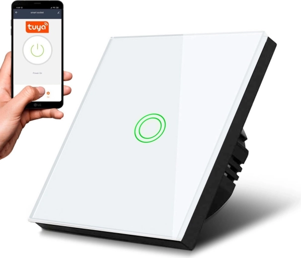 Jednoduchý dotykový Wi‑Fi SMART vypínač světla MACLEAN MCE715W bílý