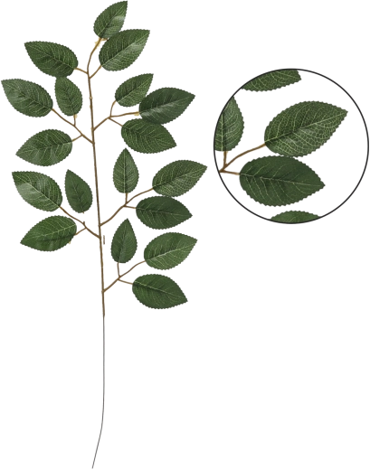 Umělá větvička listu růže 58 × 26 cm, zelená (balení 12 ks)