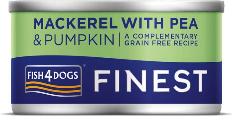 Konzerva pro psy s makrelou, dýní a hráškem FISH4DOGS 85 g