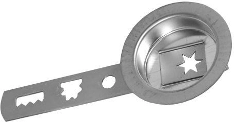 Tvořítko na cukroví s táhlem, průměr 6,5 cm, pocínované