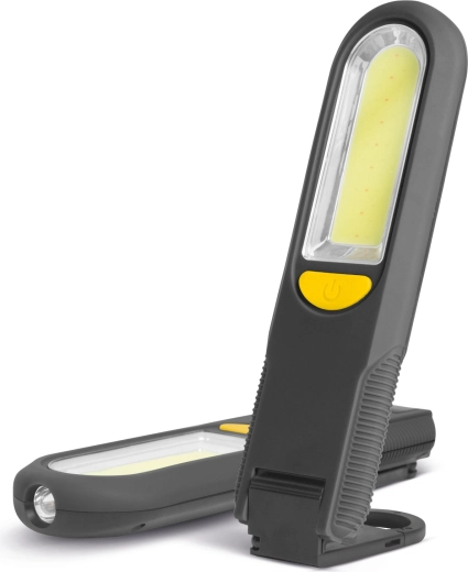 Magnetická montážní lampa COB a SMD LED s háčkem a výstražným světlem