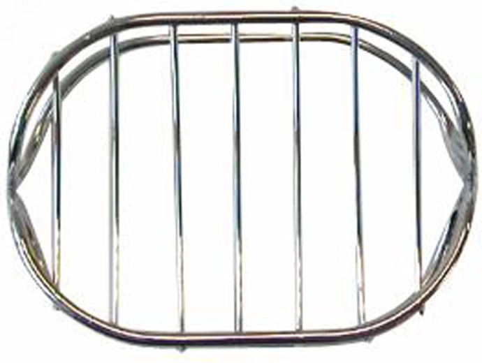 Drátěná oválná podložka pod mýdlo, pochromovaný kov 8,4 × 10,7 × 3,8 cm