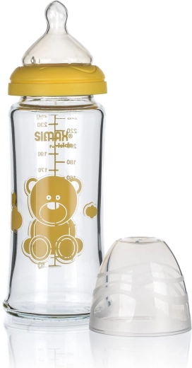 Kojenecká širokohrdlá skleněná láhev 250 ml