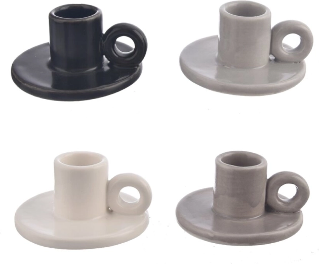 Porcelánový svícen s dekorativním uchem (4 varianty)