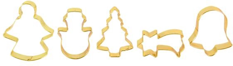 Sada zlatých vykrajovátek na cukroví TORO, 5 ks