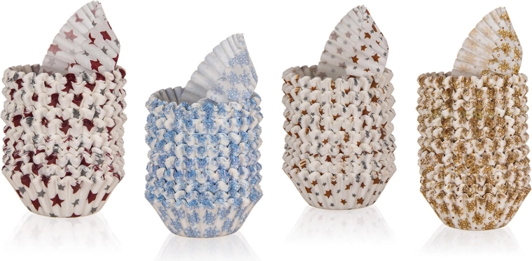 Papírové cukrářské košíčky XMASS, mix barev, 3 × 2,1 cm, 200 ks