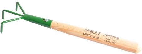 Zahradní drápek se 3 hroty s dřevěnou násadou 24 cm