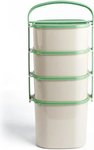 Plastový jídlonosič TORO 3x 1,2 l + 1x 2 l, mix barev víček