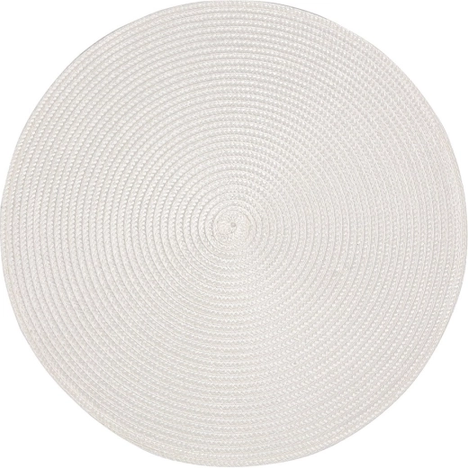 Bílá kulatá prostírání ze slámy PP 38 cm