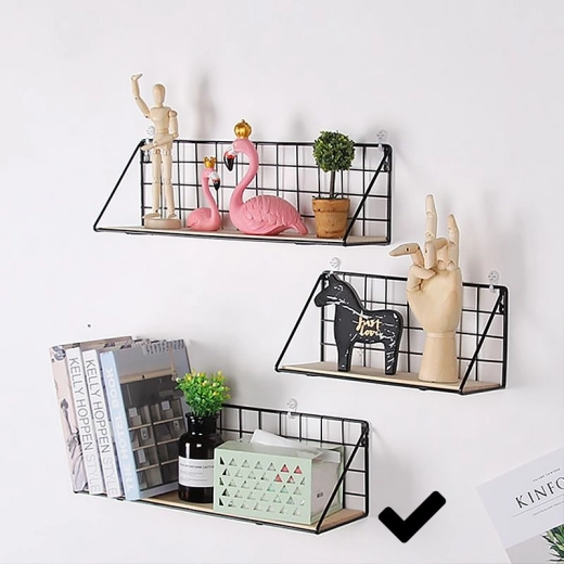 Nástěnná police 45 × 13,5 cm – černá