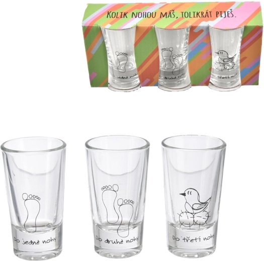 Panákové skleničky Tři nohy 25 ml, 3 ks