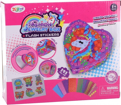 Srdíčková krabička na korálky a diamantové malování pro děti