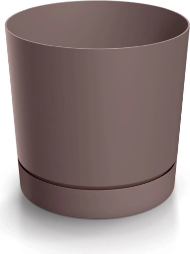 Květináč Tubo P s miskou marsala 14,8 cm