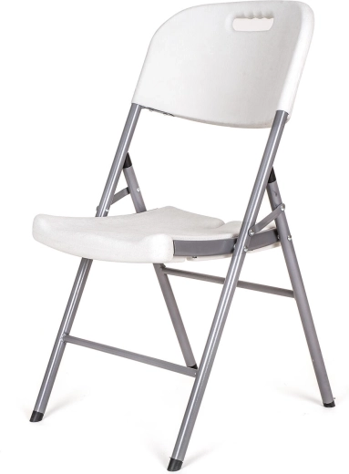Skládací zahradní židle OBLO, ocel a HDPE, šedobílá