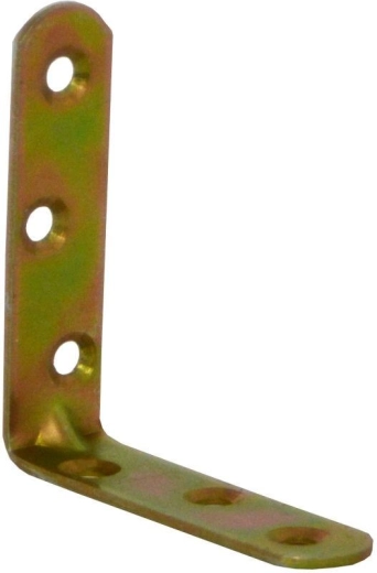 Montážní úhelník s prolisem 70 × 18 × 2 mm, žlutý pozink (15 ks)