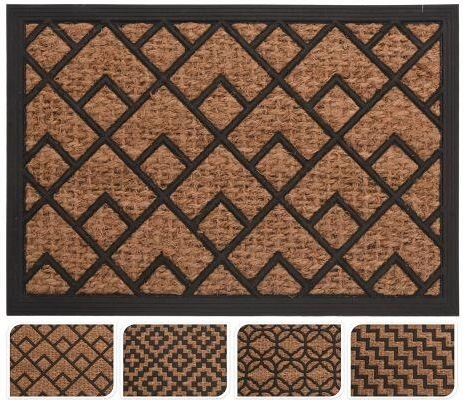 Venkovní rohož z gumy a kokosu 40 × 60 cm – mix dekorů