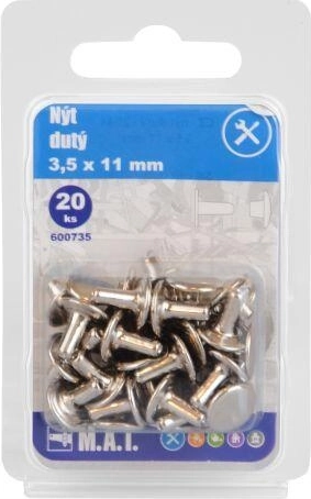 Nýt dutý 3,5 × 11 mm (20 ks)