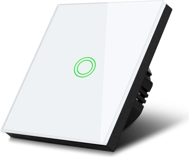 Dotykový vypínač světla MACLEAN MCE710W, bílý skleněný panel