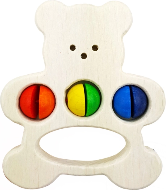 Chrastítko Medvěd Dřevěná Hračka
