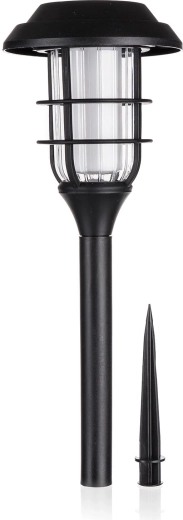 Solární zahradní lampa s efektem plamínku, 12 LED, černá